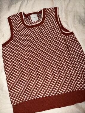 Varley jenson stitch White Houndstooth Knit Vest